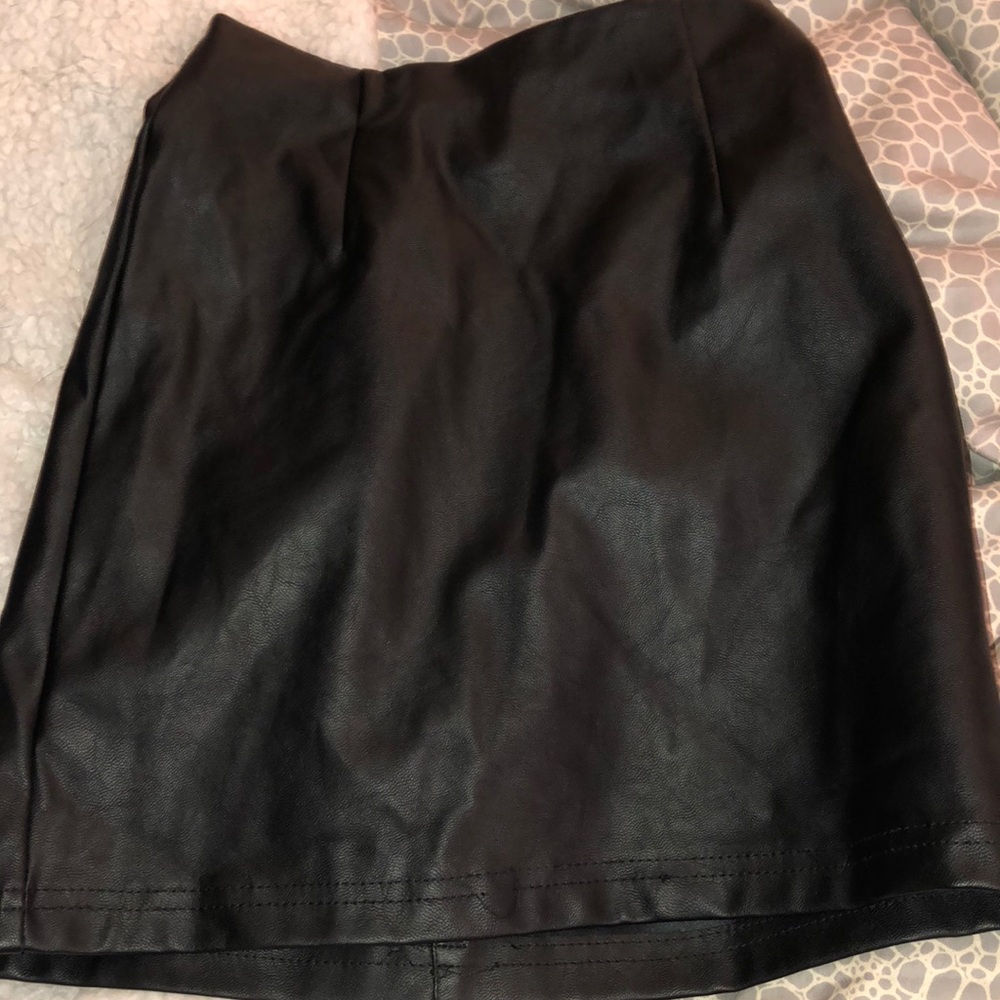 Black leather skirt